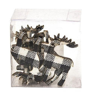 Black White Plaid Deer Bowl Filler - The Fox Decor